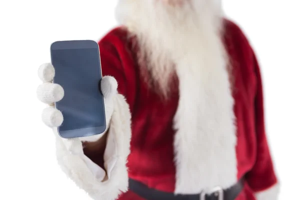 Santa Claus mostrando smartphone — Foto de Stock