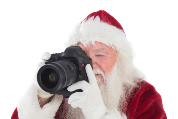 Santa is het nemen van een foto — Stockfoto