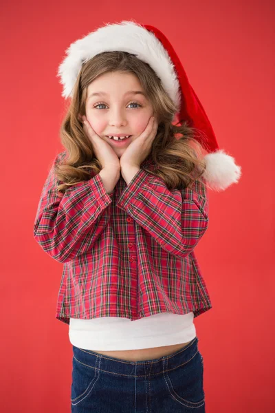 Festliches kleines Mädchen lächelt in die Kamera — Stockfoto