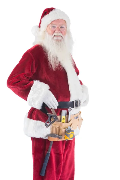 Father Christmas is wearing a tool belt — Stock Photo, Image