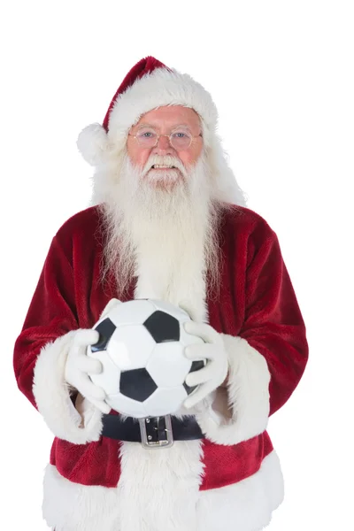 Babbo Natale tiene un calcio classico — Foto Stock