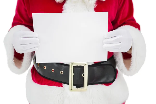 Seção média de santa claus segurando página — Fotografia de Stock