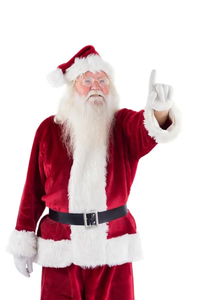 Papai Noel apontando para algo — Fotografia de Stock