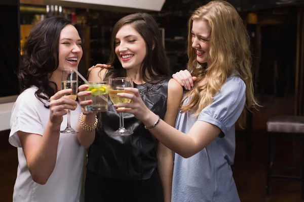 Bonitos amigos tomando una copa juntos — Foto de Stock