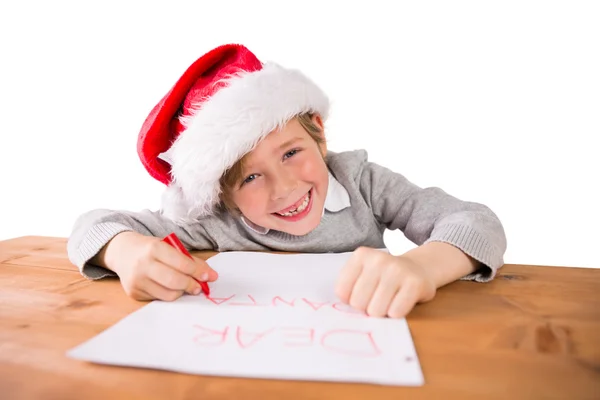 Kind schrijven brief aan de Kerstman — Stockfoto