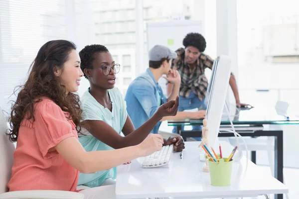 Young creative team working at desk — Stock Photo, Image