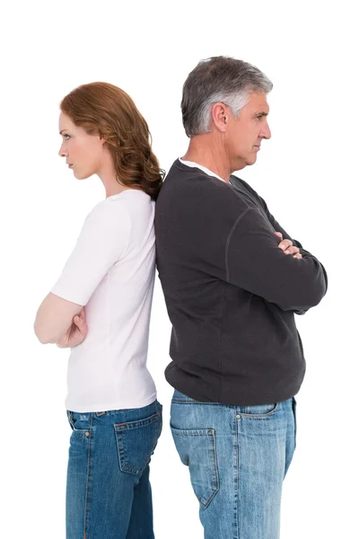 Casual couple not speaking after fight — Stock Photo, Image