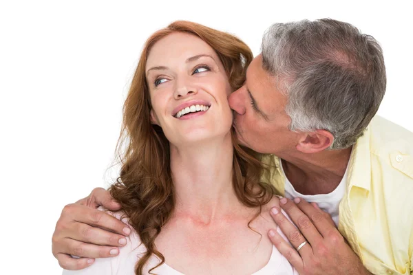 Uomo dando un bacio al suo partner — Foto Stock