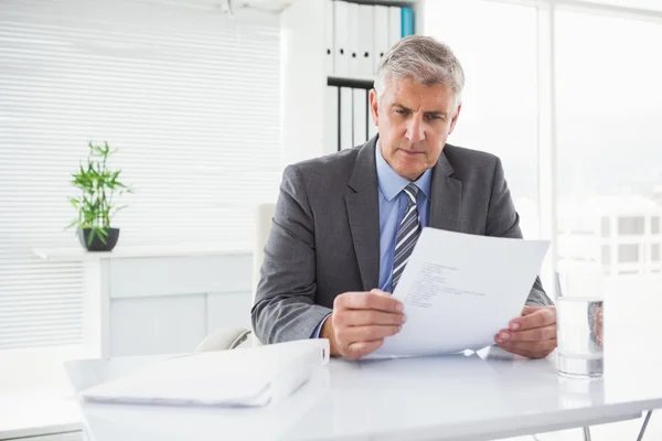 Mature businessman looking at document — Stock Photo, Image