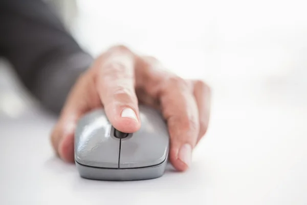 Businessmans hand on computer mouse — Stock Photo, Image