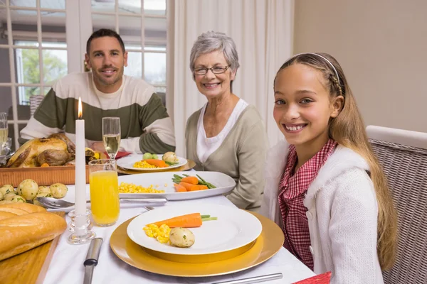 Portrait of grandmother father and daughter at christmas — Stock Photo, Image