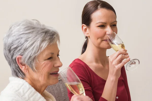 Ritratto di donne che bevono champagne — Foto Stock