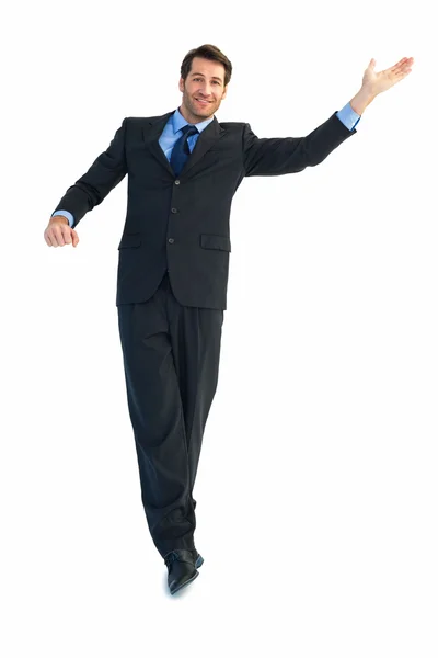 Businessman well dressed with arms out Royalty Free Stock Images