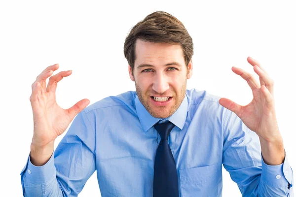 Annoyed businessman raising his hands — Stock Photo, Image