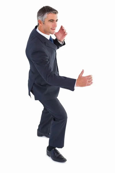 Vrolijke zakenman goed gekleed poseren — Stockfoto