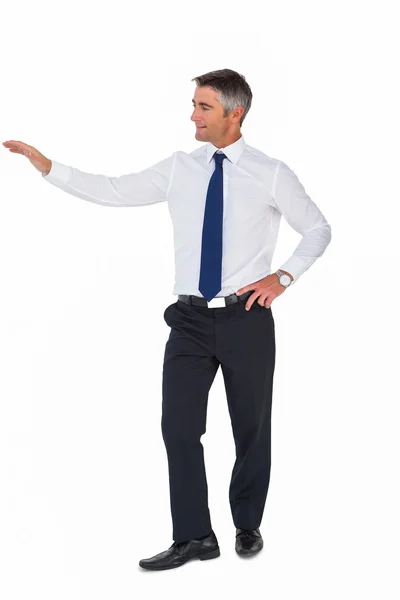 Ler affärsman med en arm ut — Stockfoto