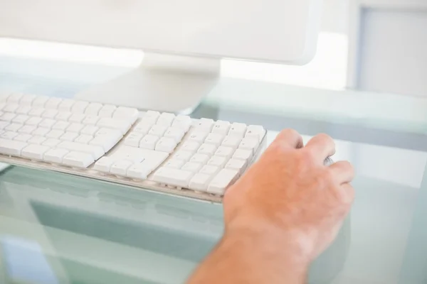 Close up of a man using mouse — Stock Photo, Image