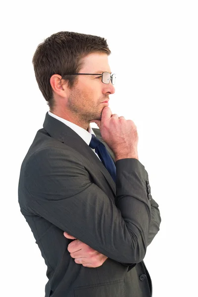 Frowning businessman thinking — Stock Photo, Image