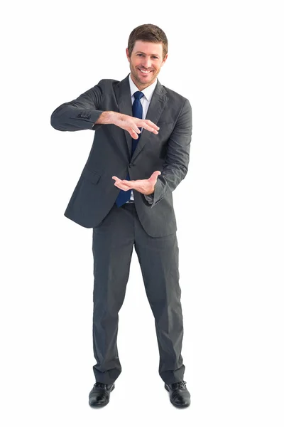 Businessman gesturing with his hands — Stock Photo, Image