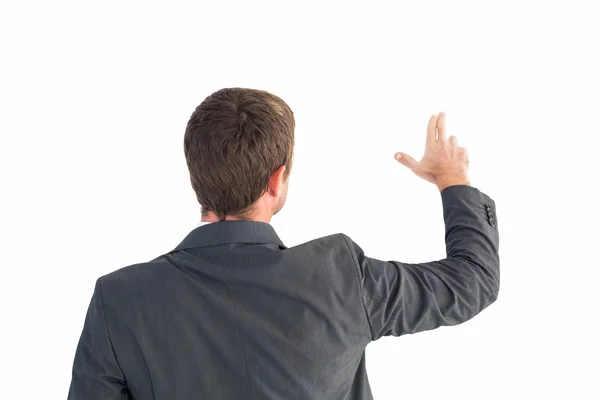 Businessman pointing with his fingers — Stock Photo, Image