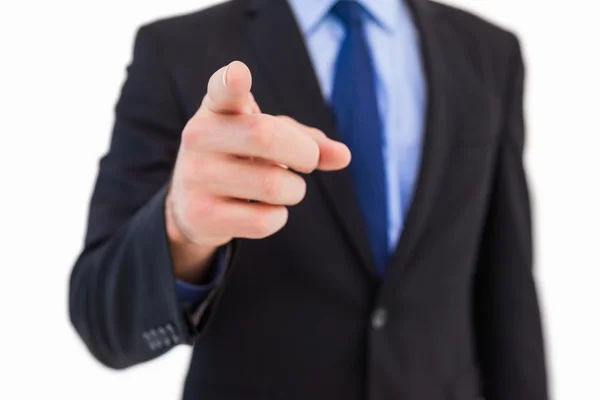 Businessman pointing his finger at camera — Stock Photo, Image