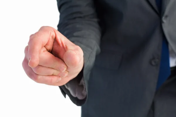 Businessman pointing with his finger — Stock Photo, Image