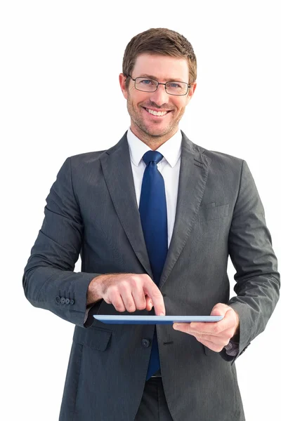 Businessman using his tablet pc — Stock Photo, Image