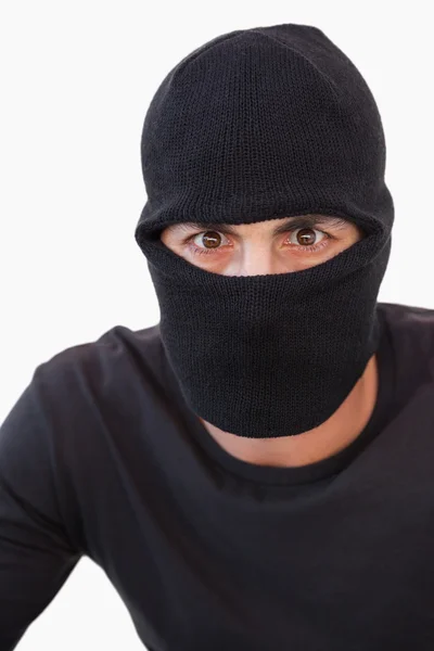 Retrato de ladrão vestindo uma balaclava — Fotografia de Stock