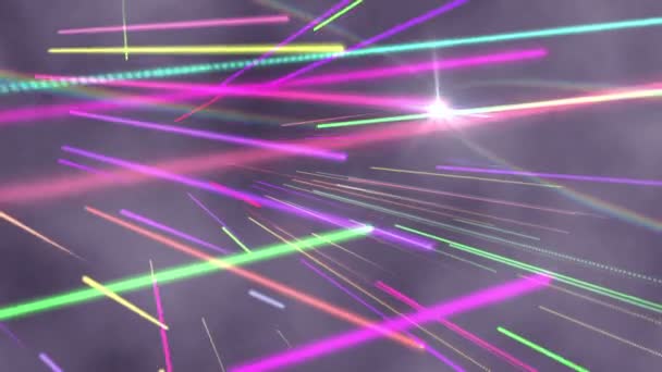 Bright colourful laser beams shining — Stock Video