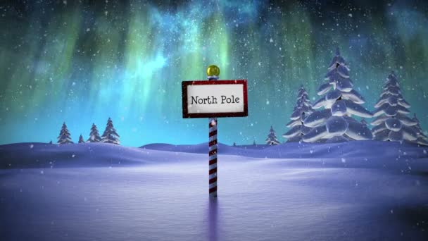 Santa delivering presents at the north pole — Stock Video