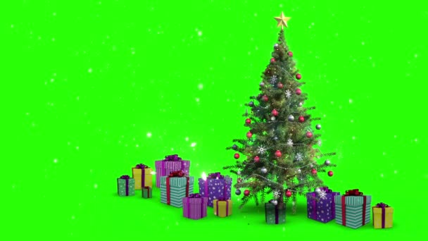 Regalos de Navidad que aparecen alrededor del árbol — Vídeos de Stock