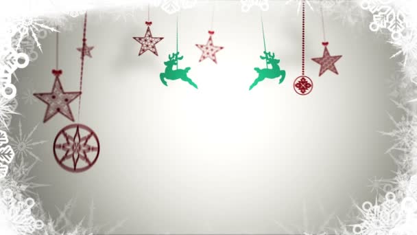 レトロなクリスマス装飾やメッセージをぶら下げ — ストック動画