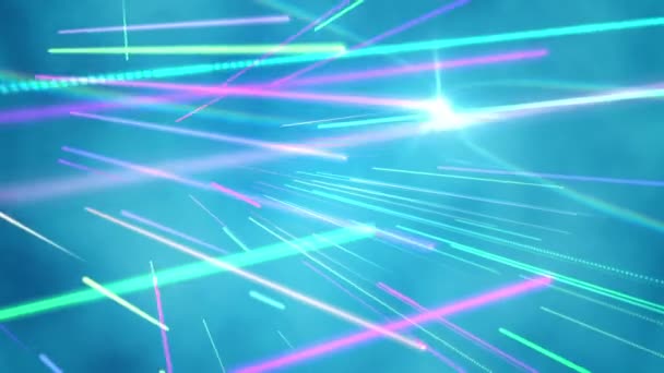 Bright colourful laser beams shining — Stock Video