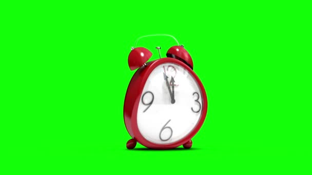 Cute alarm clock counting to midnight — Stock Video
