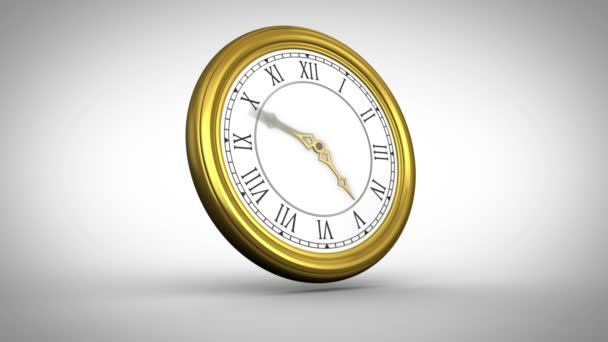 Ticking relógio no fundo branco — Vídeo de Stock