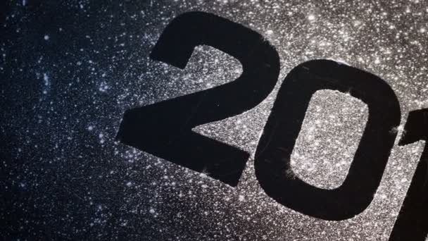 2015 in glitter su superficie nera — Video Stock