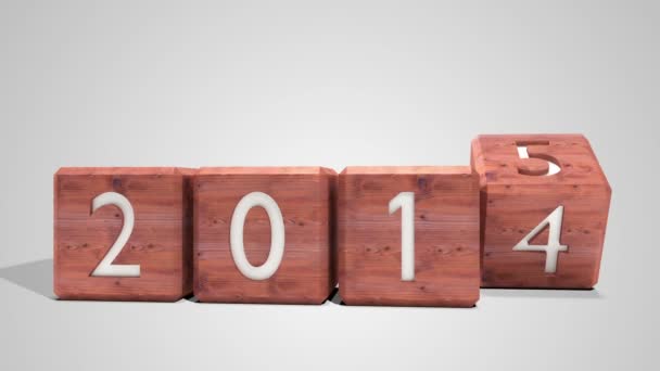 2014 blocks changing to 2015 — Stock Video