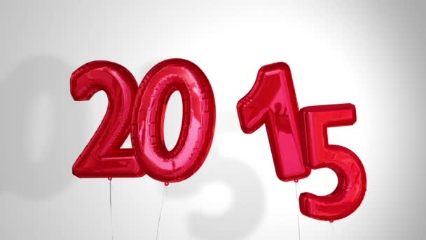 Balony, mówiąc: 2015 roku na nowy rok — Wideo stockowe