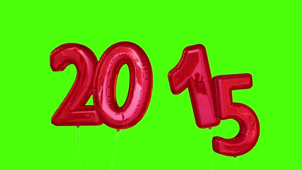 Luftballons sagen 2015 für das neue Jahr — Stockvideo