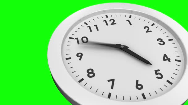 緑の背景に時を刻む時計 — ストック動画