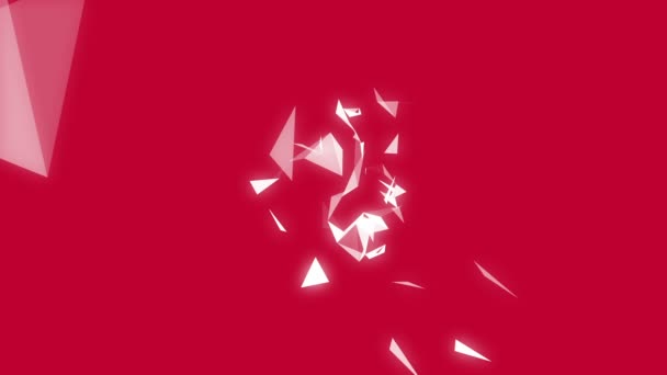 赤い背景の幾何学的形状 — ストック動画