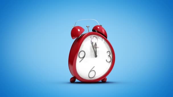 Relógio de alarme bonito contando até meia-noite — Vídeo de Stock