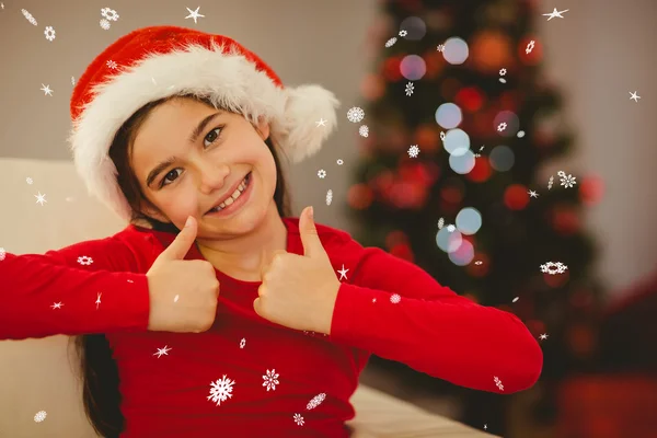 Festive little girl smiling at camera — Stock Photo, Image