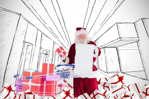 Santa, přinášejí dary z košíku — Stock fotografie