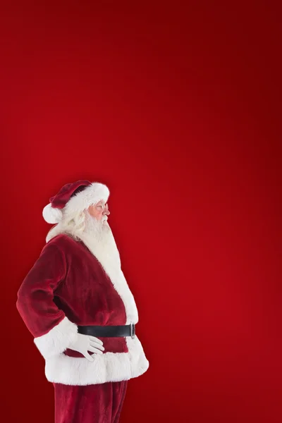 Santa Claus zeigt sich von seiner Seite — Stockfoto