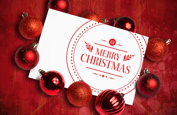 Composite image of banner and logo saying merry christmas — Stock Photo, Image