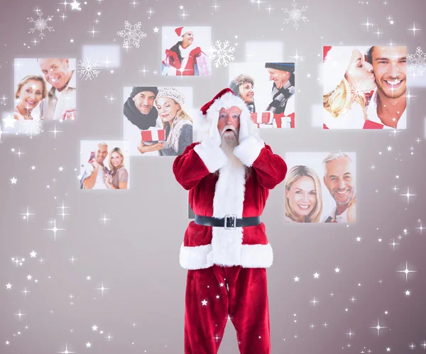 Santa ist vor laufender Kamera schockiert — Stockfoto