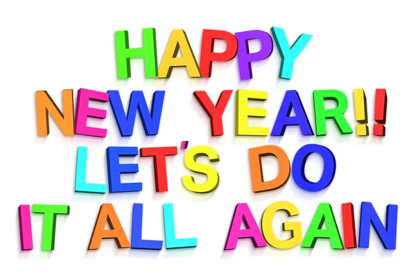 New year greeting in colourful letters — Stock Photo, Image