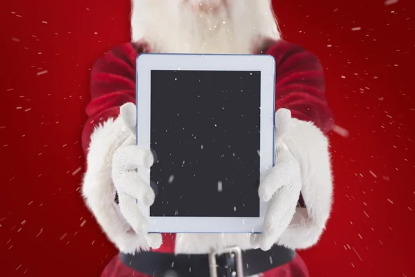 Santa presenta una tableta PC — Foto de Stock