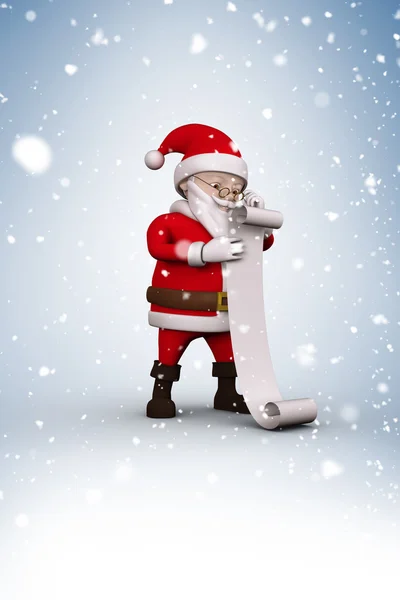 Cartoon santa checking his — Stock Photo, Image